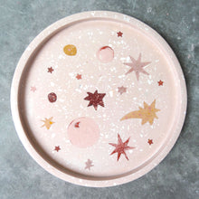 Load image into Gallery viewer, Medium apricot pink starry terrazzo tray